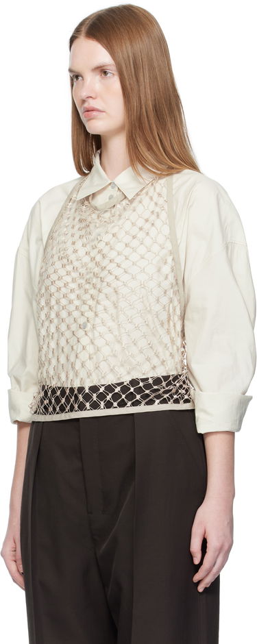 Tielko LEMAIRE LEMAIRE Fishnet Halter Top Béžová | TO1473 LF1509, 3