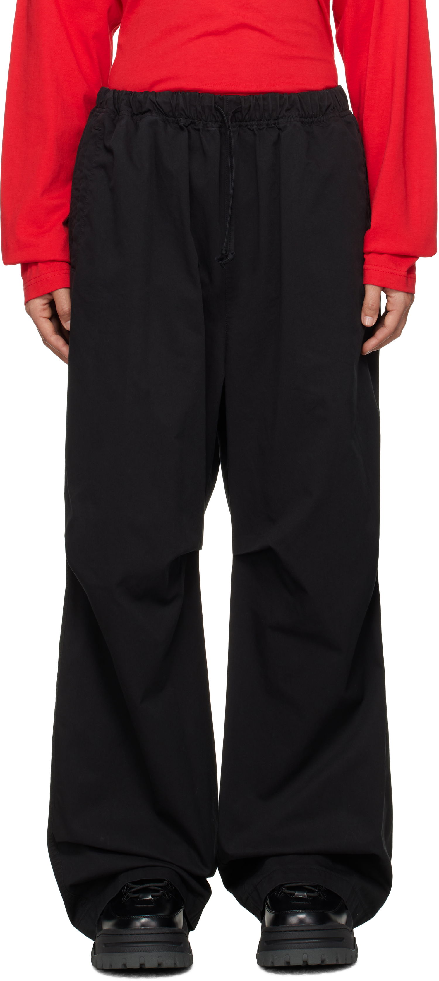 Cargo nohavice We11done We11done Tucked Wide Trousers Čierna | WD-PT3-24-262-U-BK, 0