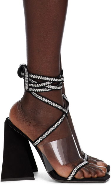 Doplnky The Attico Attico Isa Crystal-Embellished Heeled Sandals Čierna | 236WS623 L075T, 0