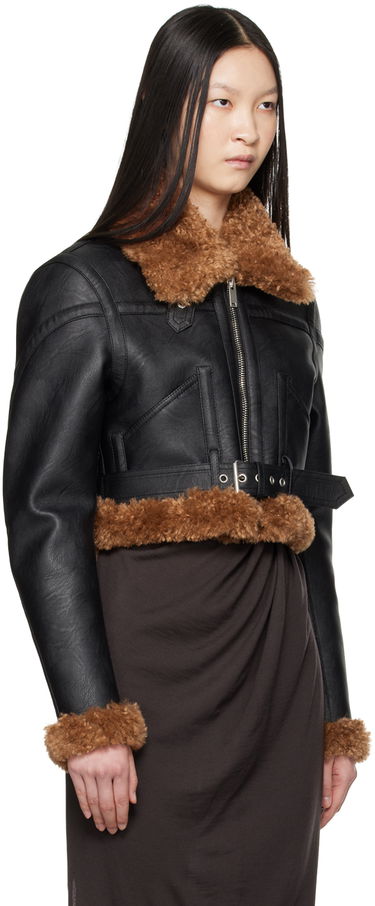 Bomber bunda Stella McCartney Stella McCartney Plush Teddy Faux-Leather Jacket Čierna | 680110SJB14, 1