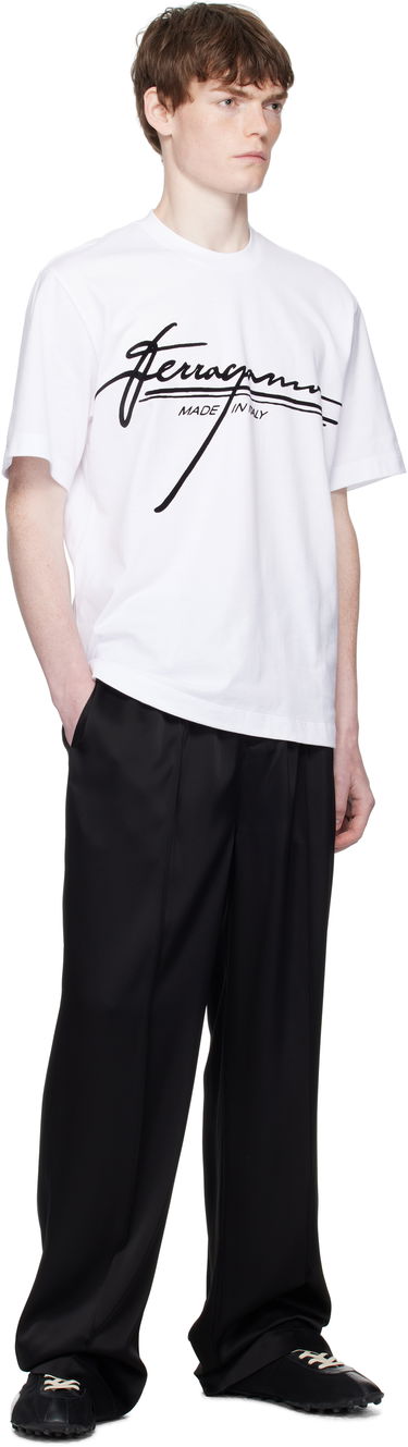 Tričko FERRAGAMO Ferragamo Signature Crew Neck T-Shirt Biela | 786470, 3