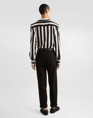 Košeľa Dolce & Gabbana Dolce & Gabbana Silk Charmeuse Long Sleeve Shirt Čierna | G5MX5TFSA5WHAXRN, 2