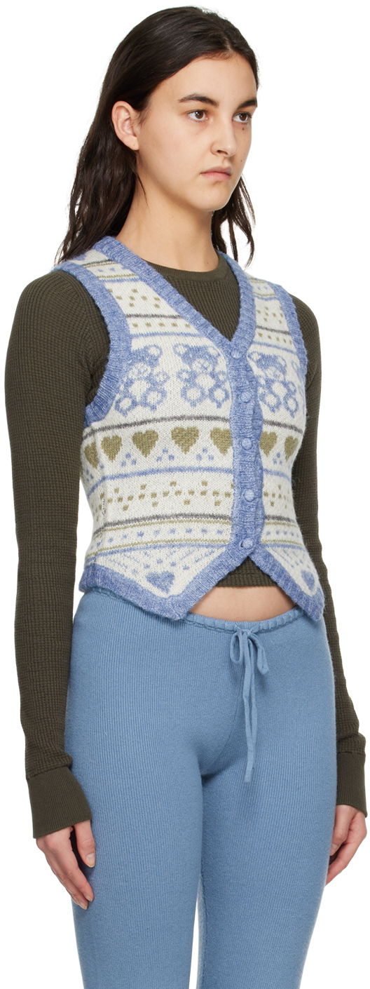 Vesta GUIZIO Guizio Sweet Bear Knit Vest Modrá | DGF22K313_BLU, 1