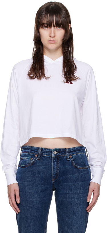 Mikina rag & bone Rag & Bone Cropped Hoodie Biela | WCC22FT011YT11, 0