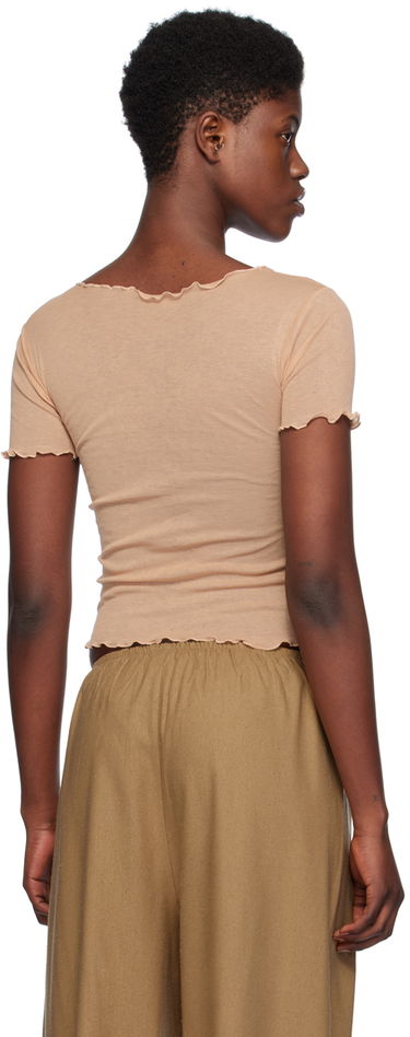 Crop Top Baserange Slim Fit Lettuce Trim T-Shirt Béžová | TOGE-CG-SP24, 2