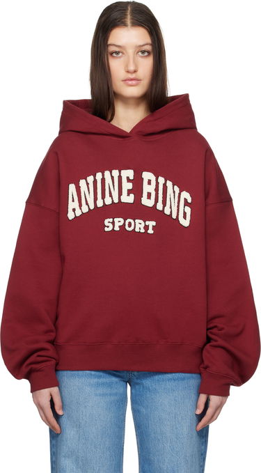 Mikina Anine Bing Anine Bing Alec 'Sport' Hoodie Vínová | A-08-5230-019-RED5, 0