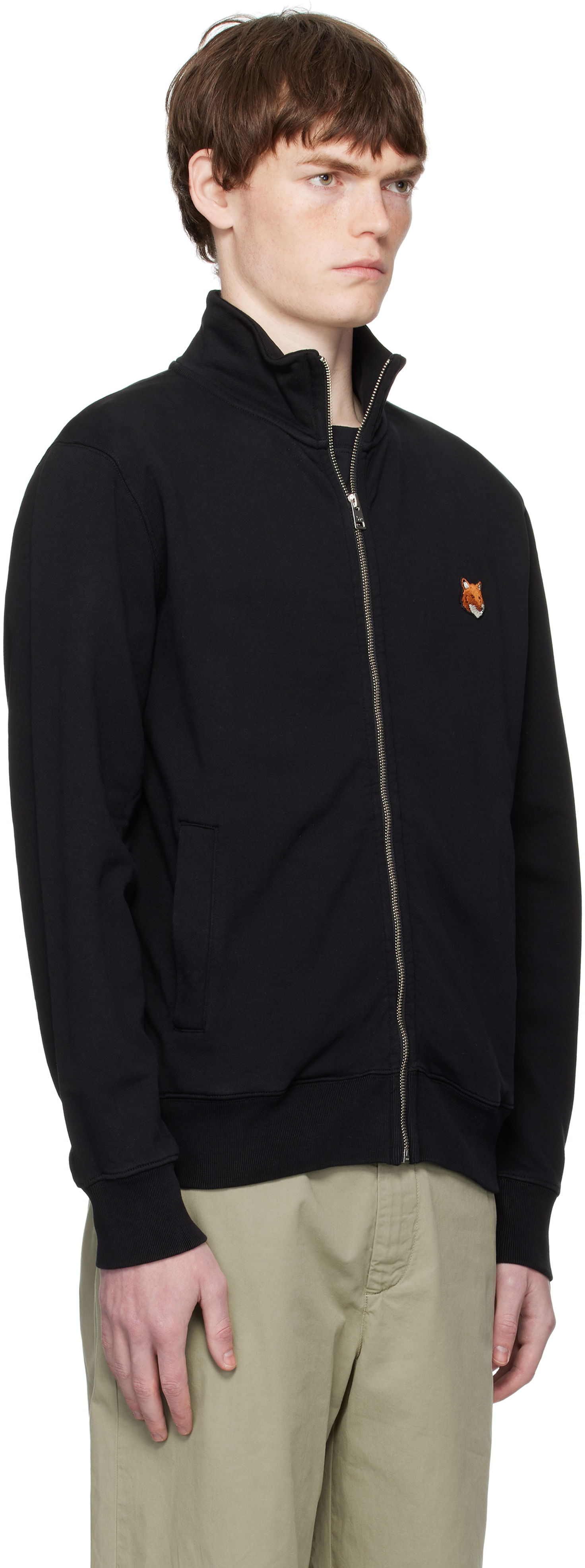 Mikina MAISON KITSUNÉ Fox Head Patch Fullzip Regular Sweatshirt Čierna | PM02134KM0340, 1