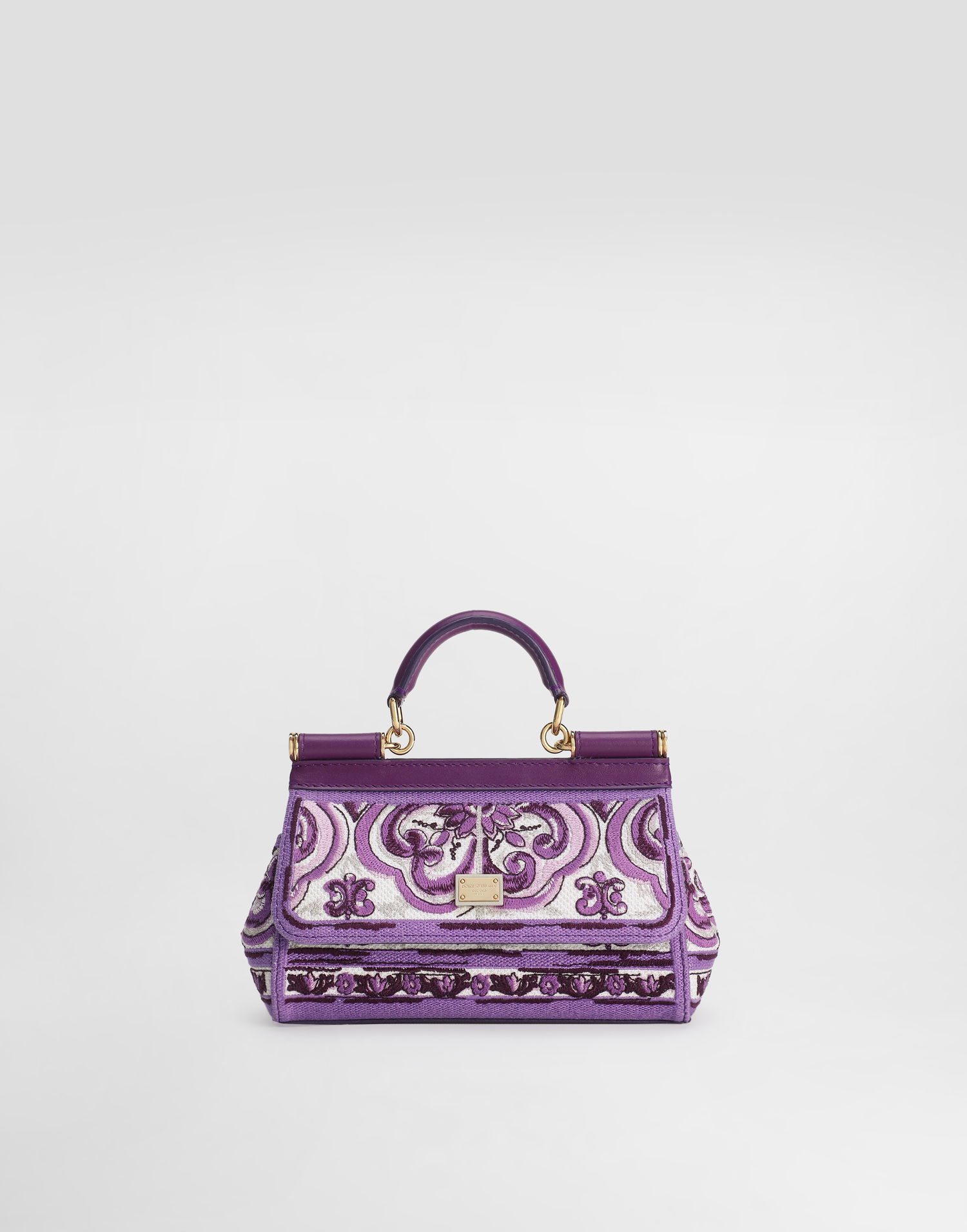Kabelka Dolce & Gabbana Dolce & Gabbana Sicily Handbag With Majolica Embroidery Fialová | BB7116BW050I03TN, 0