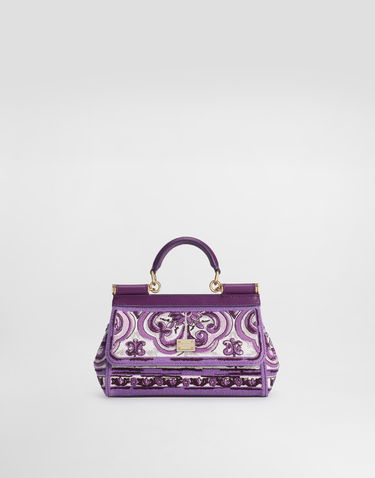 Kabelka Dolce & Gabbana Dolce & Gabbana Sicily Handbag With Majolica Embroidery Fialová | BB7116BW050I03TN, 0