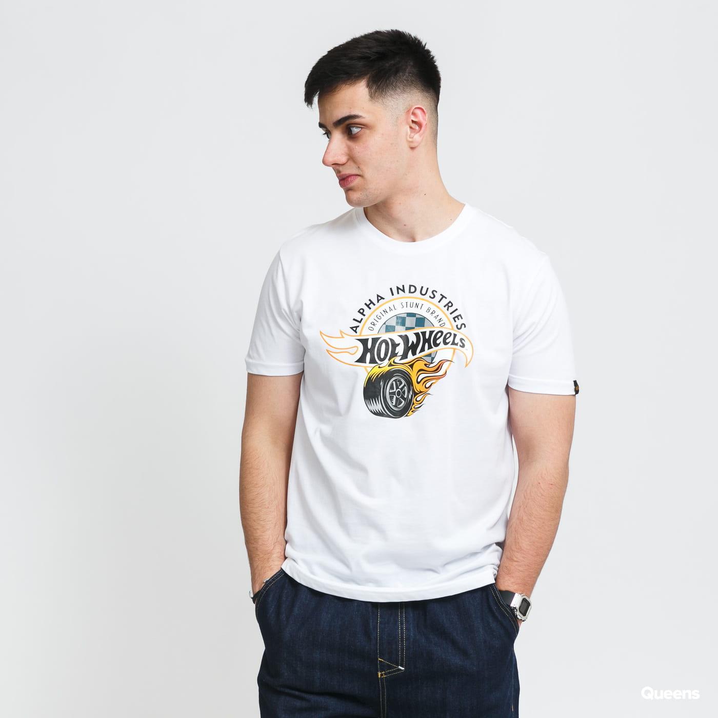 Tričko Alpha Industries Hot Wheels x Alpha Tee Biela | 116528 09, 0