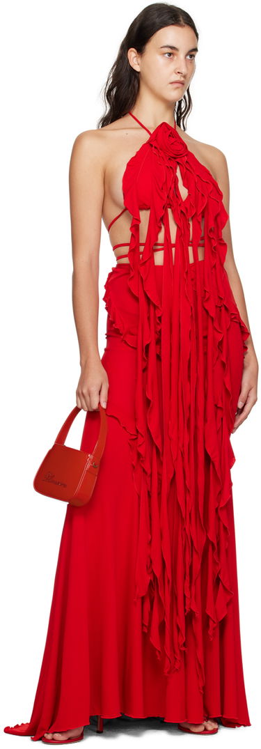 Sukňa Blumarine Blumarine Ruffled Maxi Skirt Červená | P344G007A, 3