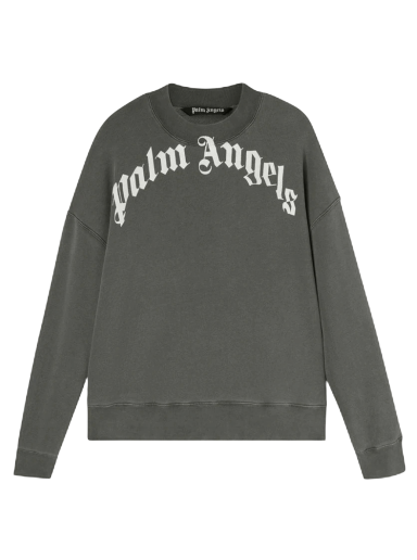 Mikina Palm Angels GD Curved Logo Crew Šedá | PMBA026C99FLE0011001