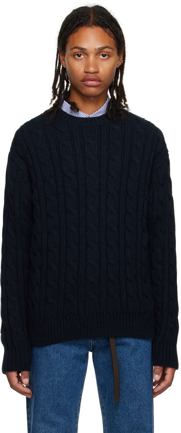 Cable Knit Wool Blend Sweater