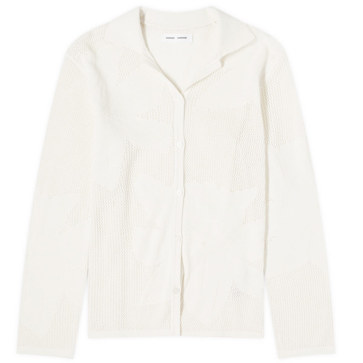 Sveter Samsoe Samsoe Samsøe Samsøe Sacona Floral Knitted Shirt Biela | F24200034-CLR000289, 1