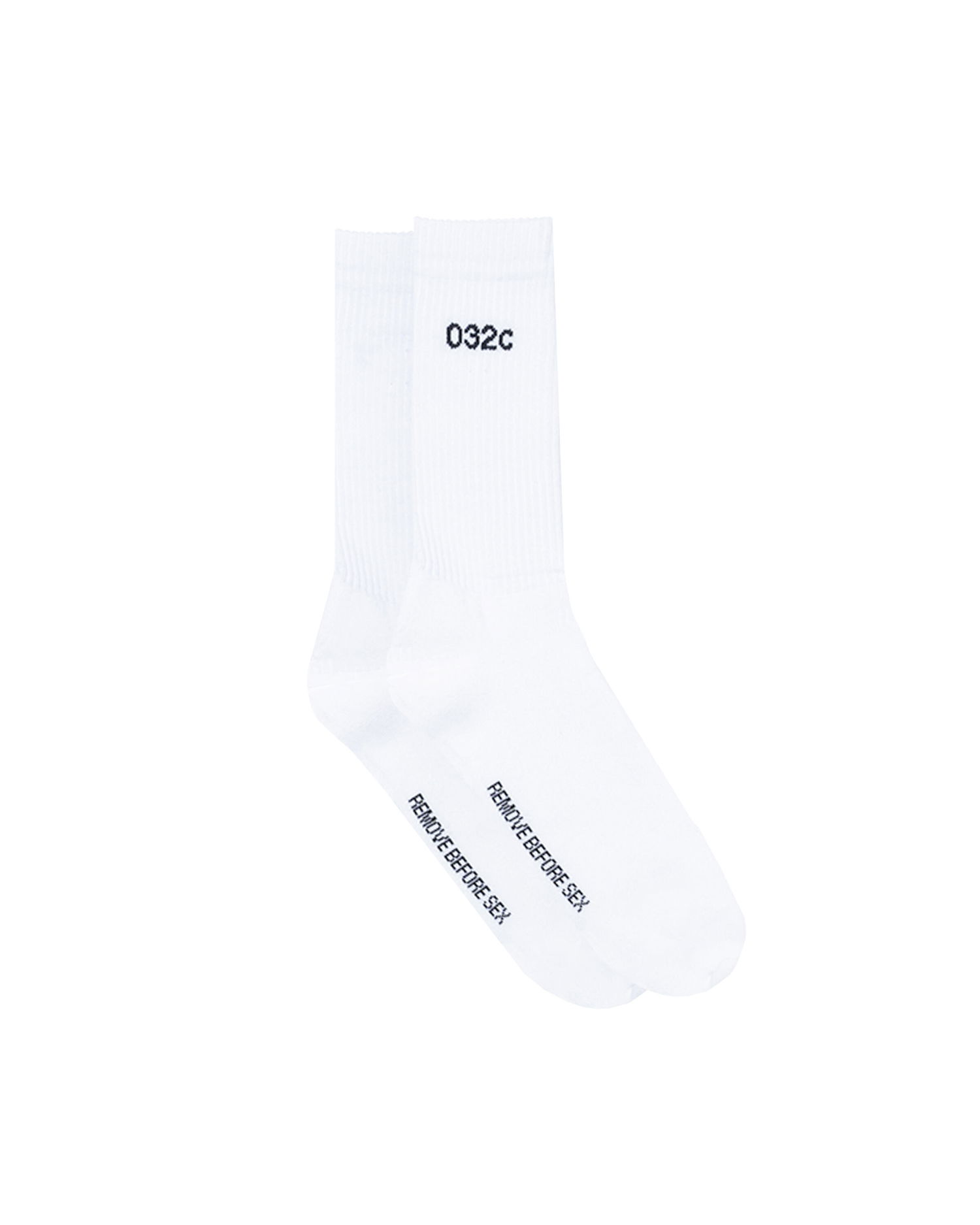 Ponožky 032C 032c "REMOVE BEFORE SEX" Crew Socks Biela | S25-UUK-3911-100, 0