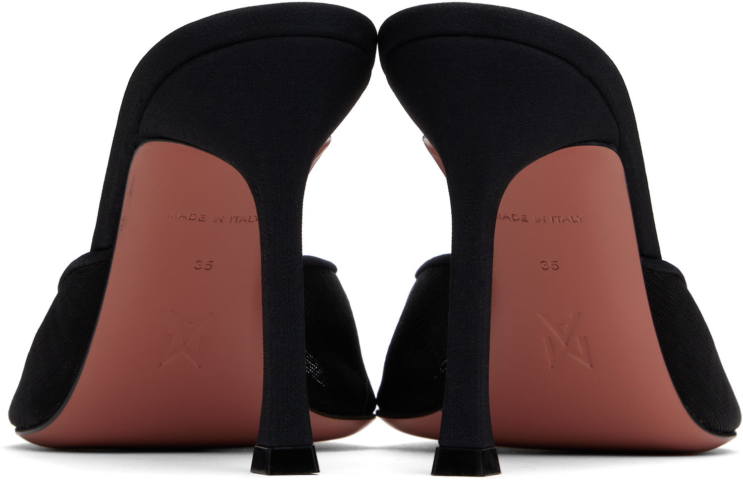 Doplnky Amina Muaddi Amina Muaddi Alexa Mesh Slipper 95 Heeled Sandals Čierna | ALEXA MESH SLIPPER, 1