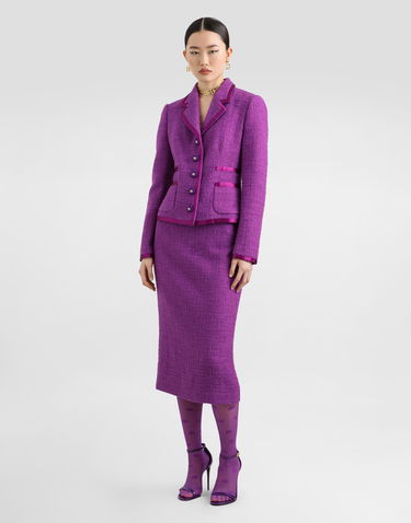 Bunda Dolce & Gabbana Dolce & Gabbana Rachel Tweed Jacket Fialová | F27DITFMTACF0571, 3