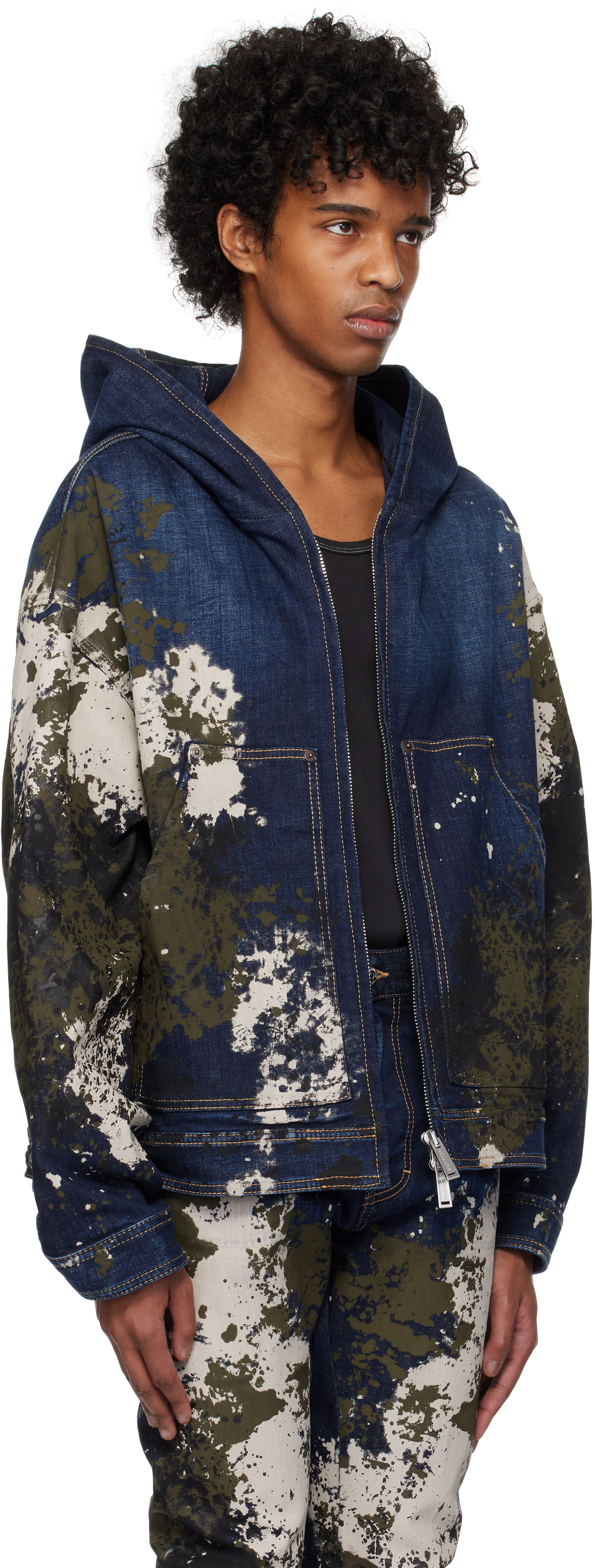 Mikina DSQUARED2 Dsquared2 Workwear Zipped Denim Jacket Modrá | S74AM1559_S30664, 1
