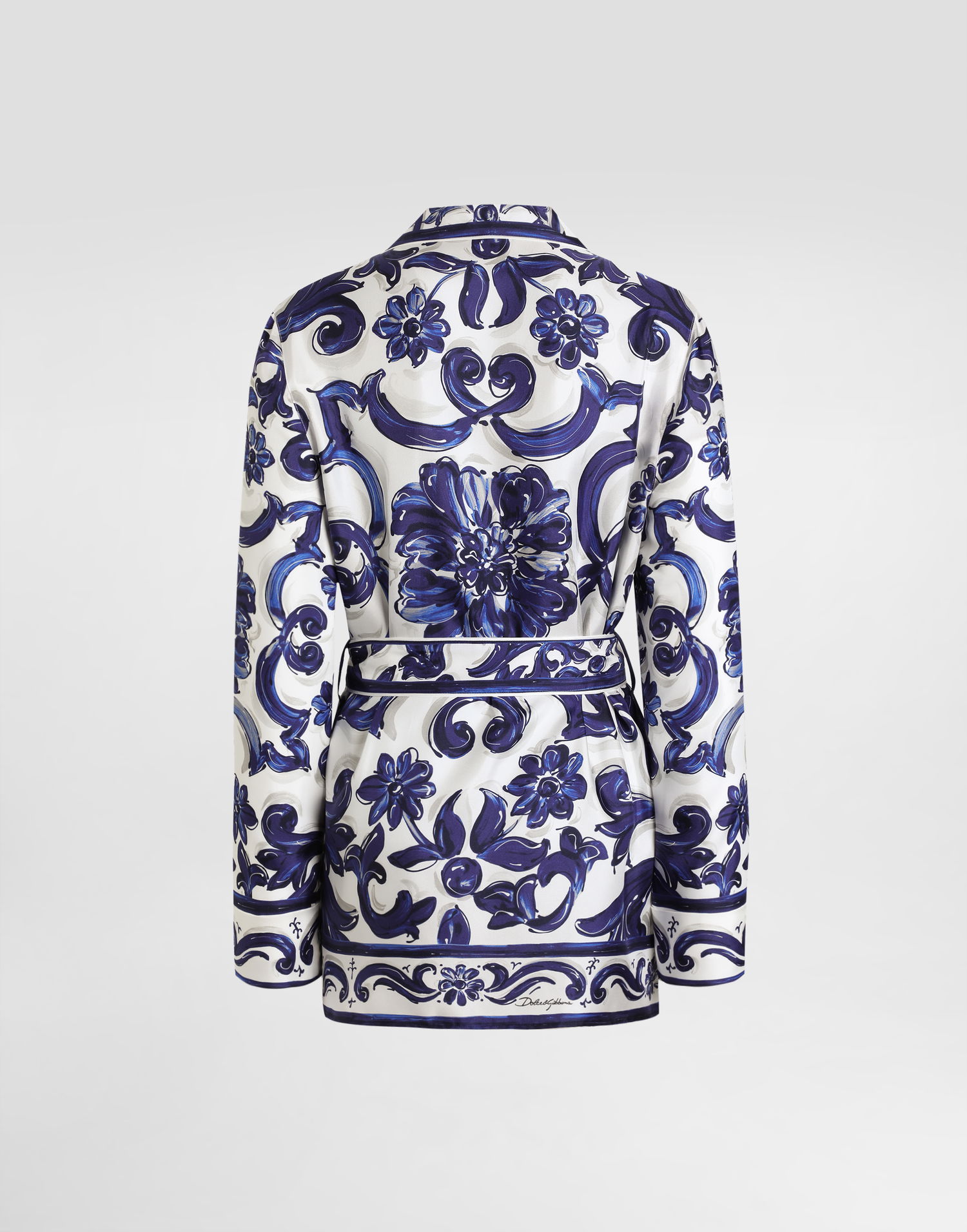 Košeľa Dolce & Gabbana Dolce & Gabbana Majolica-Print Silk Vanity Shirt Modrá | I5654WHI1S5HB5DQ, 1