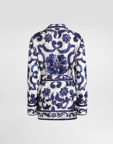 Košeľa Dolce & Gabbana Dolce & Gabbana Majolica-Print Silk Vanity Shirt Modrá | I5654WHI1S5HB5DQ, 1
