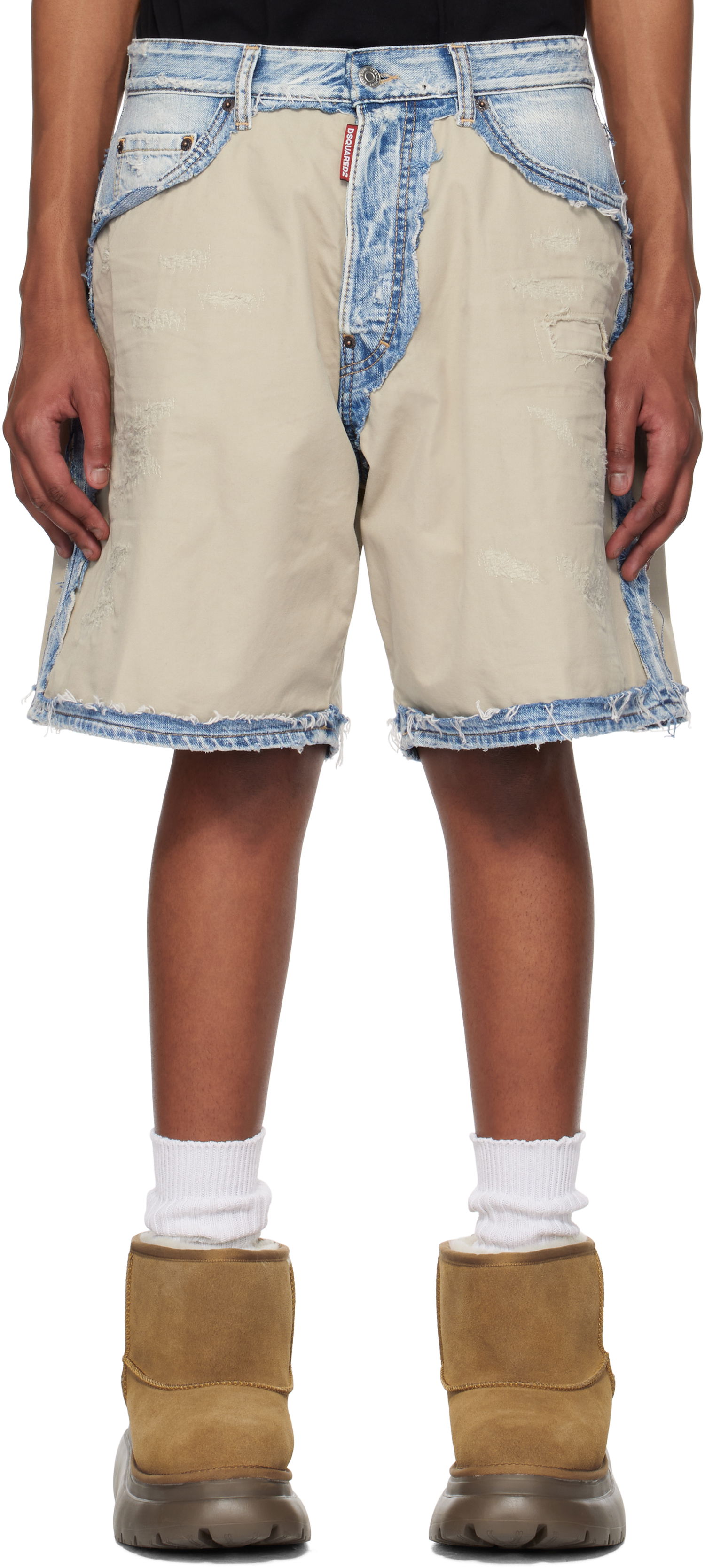 Šortky DSQUARED2 Dsquared2 Super Ripped Mixed Boxer Denim Shorts Modrá | S74MU0878_S30309, 0