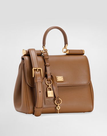 Kabelka Dolce & Gabbana Dolce & Gabbana My Sicily Plongé Calfskin Top Handle Bag Hnedá | BB7781B73218Z093, 1