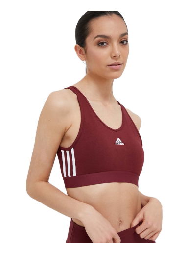 Podprsenka adidas Originals Essentials 3-Stripes Crop Top With Removable Pads Vínová | IK8320