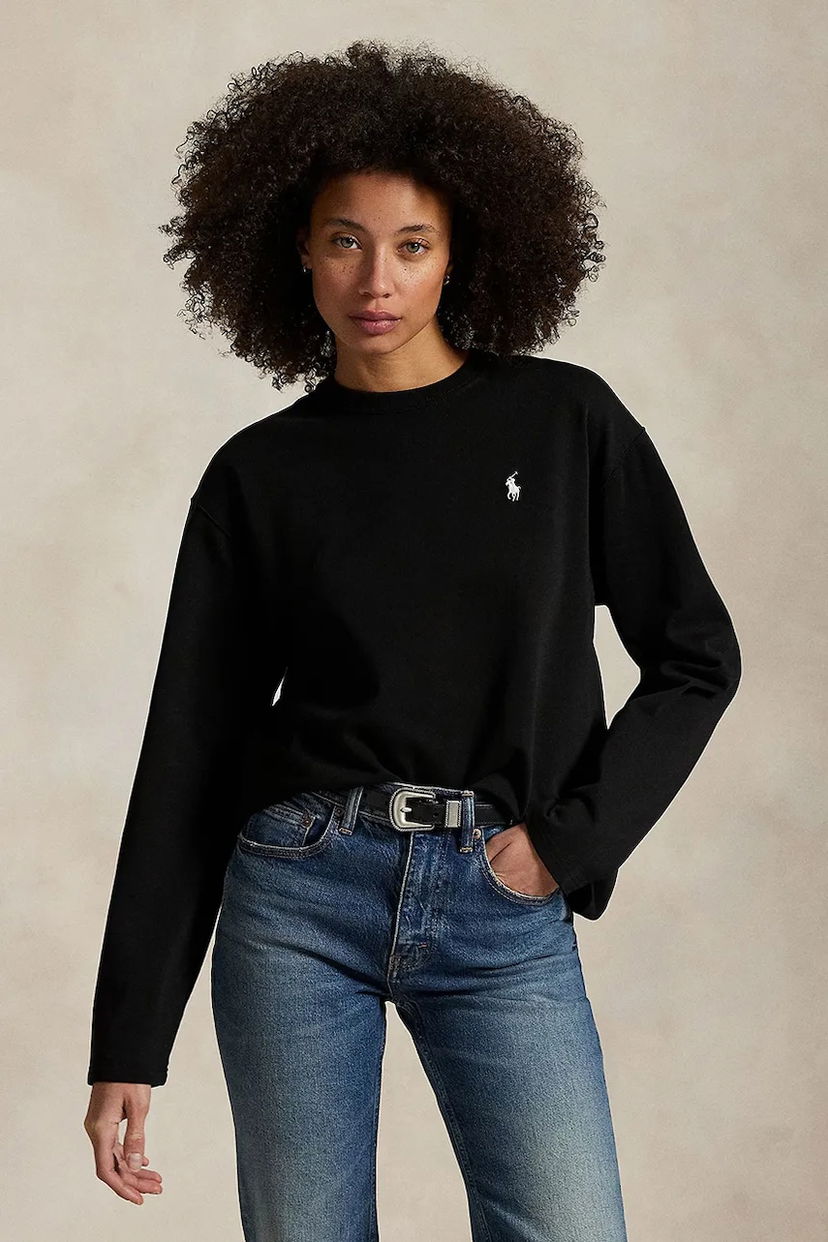 Tričko Polo by Ralph Lauren Polo Ralph Lauren Long Sleeve T-Shirt Čierna | 211967105