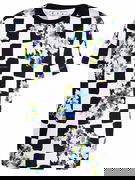 Check Flowers T-shirt Black/White