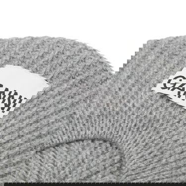 Baretka GANNI Structured Rib Knit Beret Šedá | A4430-921, 1