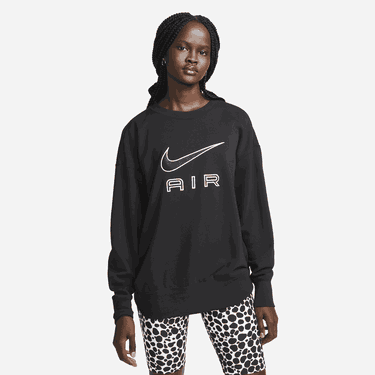 Mikina Nike Air Fleece Crew Sweatshirt Čierna | DQ6567-010, 3