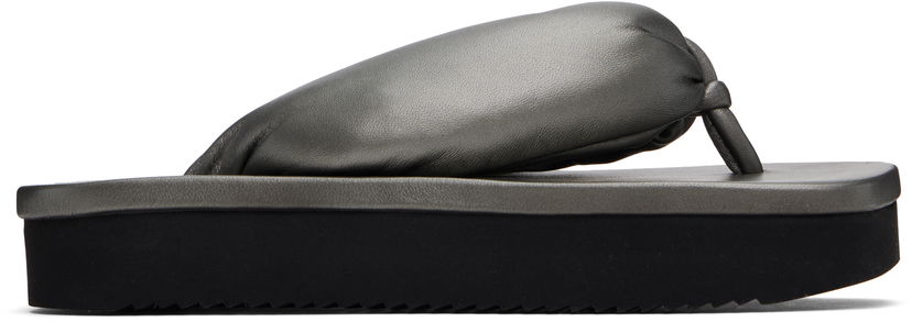 Starostlivosť o obuv Rick Owens Rick Owens Hollywood Lambskin Flip-Flops Šedá | RP01E7811 LLPM