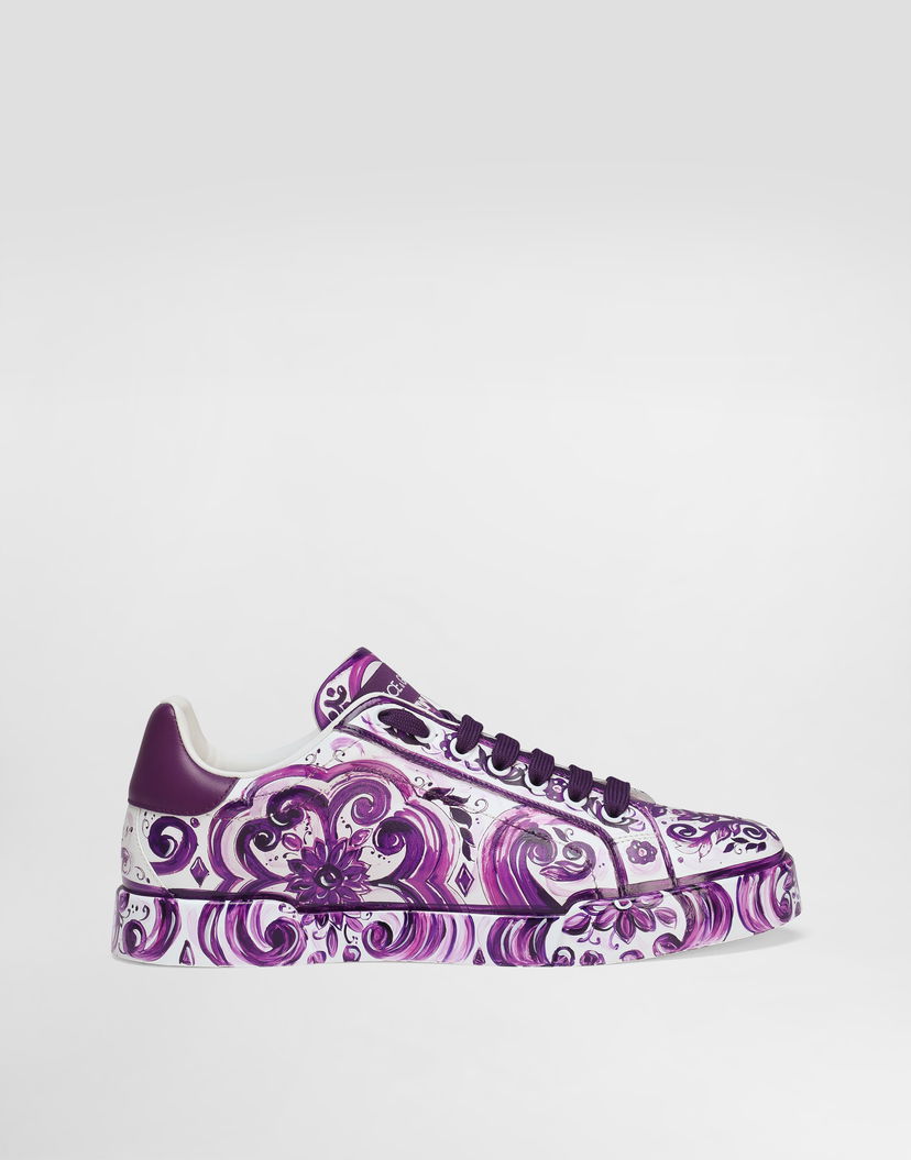 Tenisky a topánky Dolce & Gabbana Dolce & Gabbana Portofino Light Strobel Majolica Print Fialová | CK2330AI396I03TN