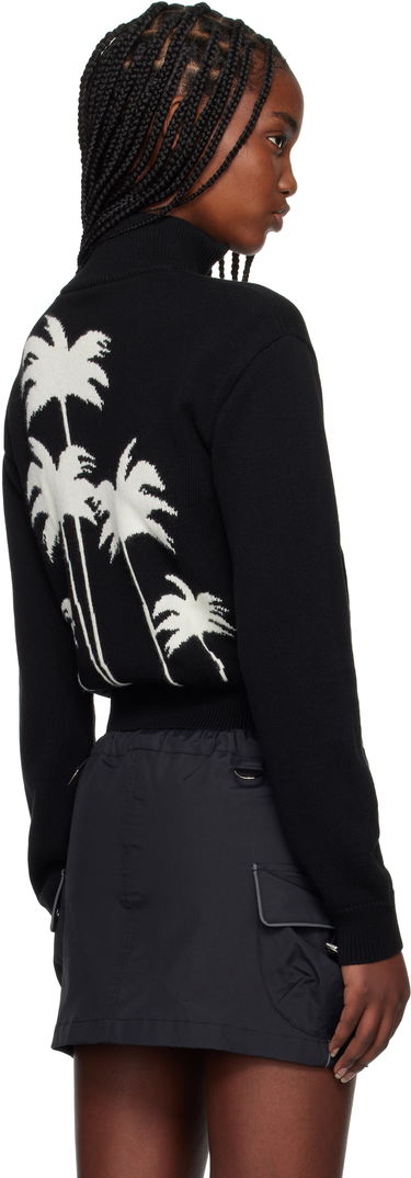 Sveter Palm Angels Palm Angels Palm Inlay Knit Track Jacket Čierna | PWHA061S25KNI0011003, 2