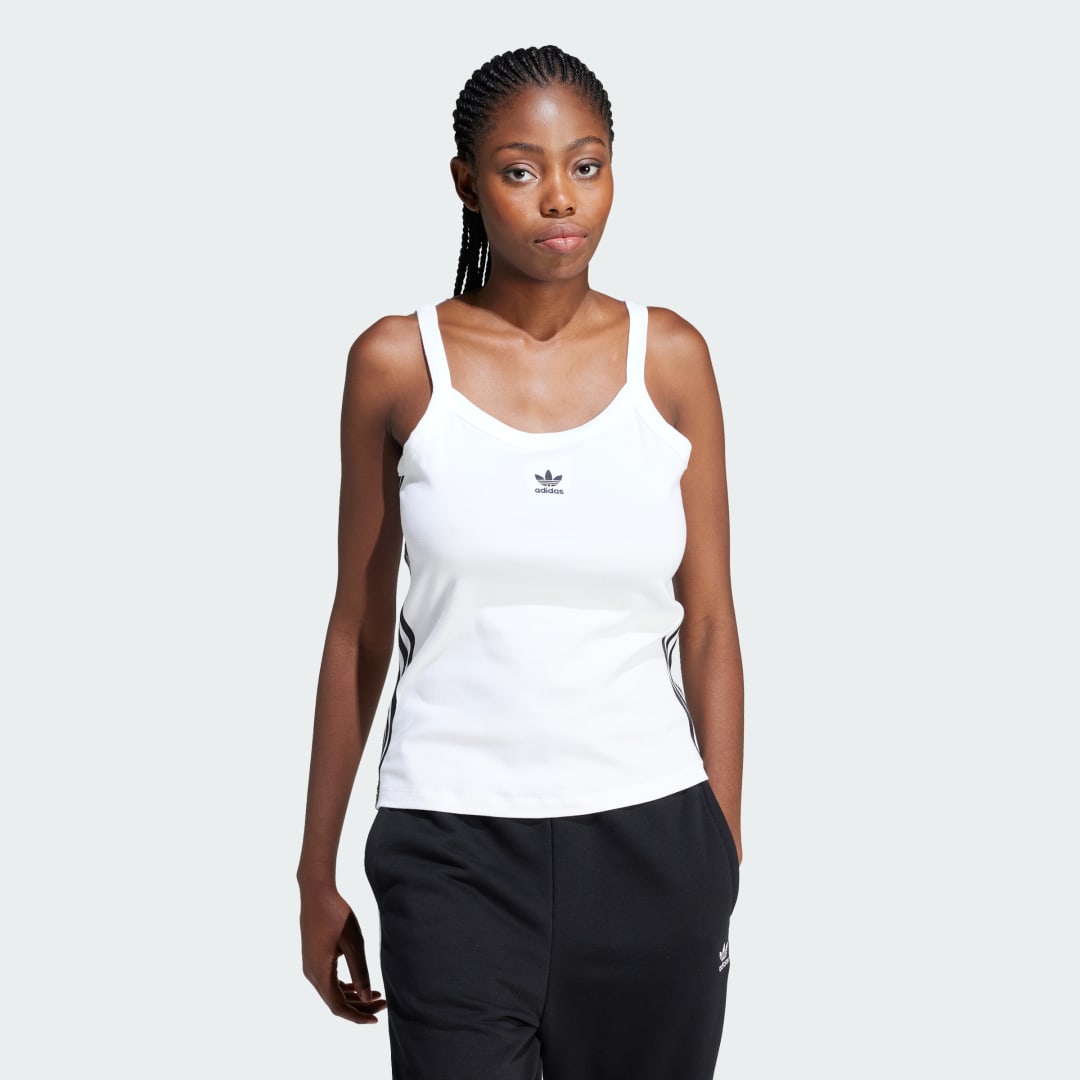 Tielko adidas Originals 3-Stripes Tank Top Biela | IR6914, 0