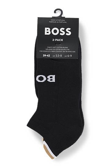 Ponožky BOSS Two-Pack of BOSS Ankle Socks with Logo Details Čierna | 50531617, 1