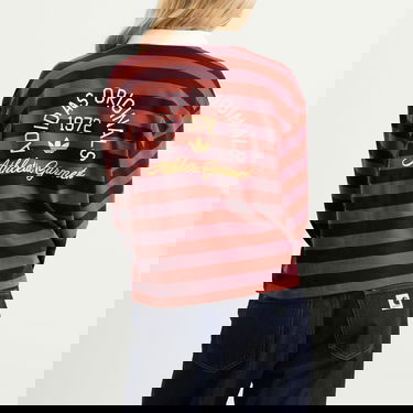 Polo tričko adidas Originals Long Sleeve Striped Polo Vínová | KF2323, 3