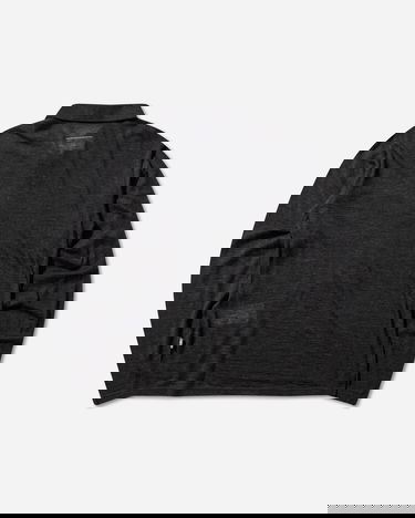 Polo tričko Maison Margiela MM6 Heathered Wool Long Sleeve Polo Shirt with Pocket Čierna | SH2GL0004 899, 2