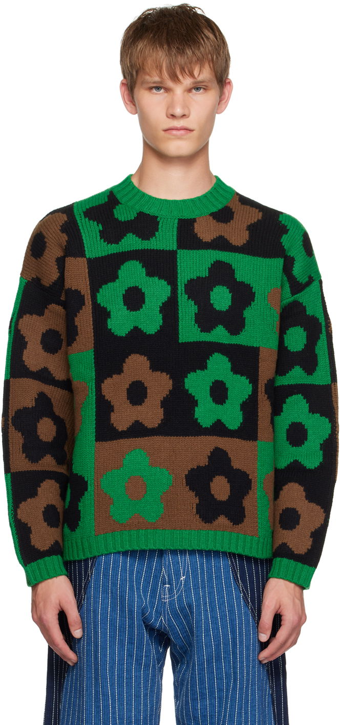 Paris Boke Flower Checkerboard Sweater