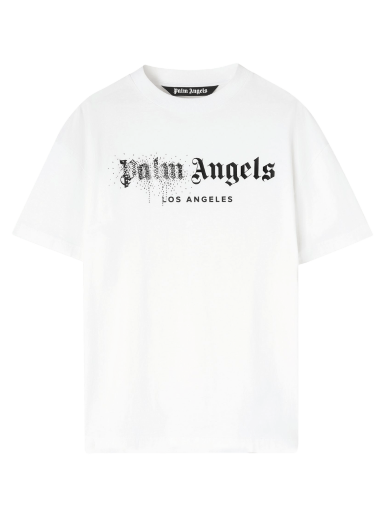 Tričko Palm Angels Rhinestone Sprayed Classic Tee Biela | PMAA001F22JER0120110