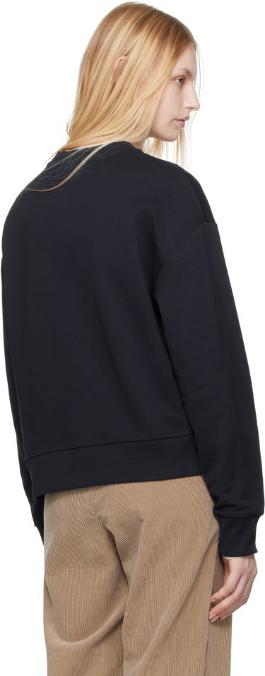 Sveter Moncler Moncler Embroidered Logo Sweatshirt Čierna | K10938G0001689A1K, 2