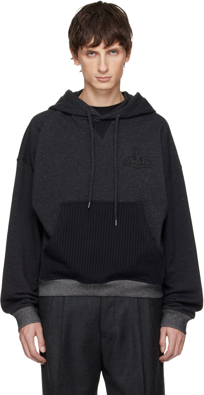 Mikina Vivienne Westwood Ashton Speckled Hoodie Šedá | 2I01000M-J00A3-