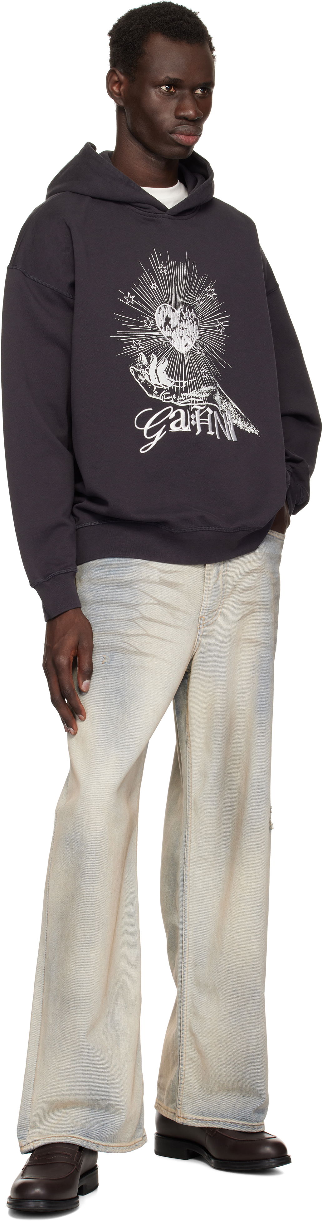 Ganni Isoli Heart Oversized Hoodie