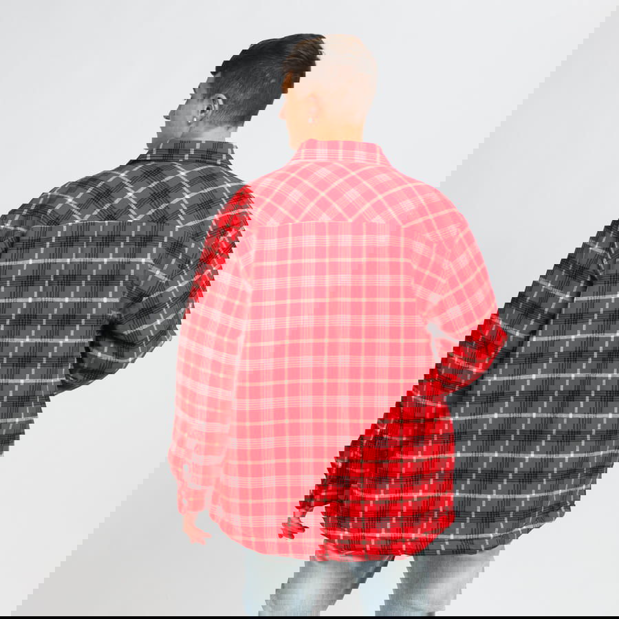 Bunda Urban Classics Plaid Quilted Shirt Jacket Červená | TB3829 red, 1