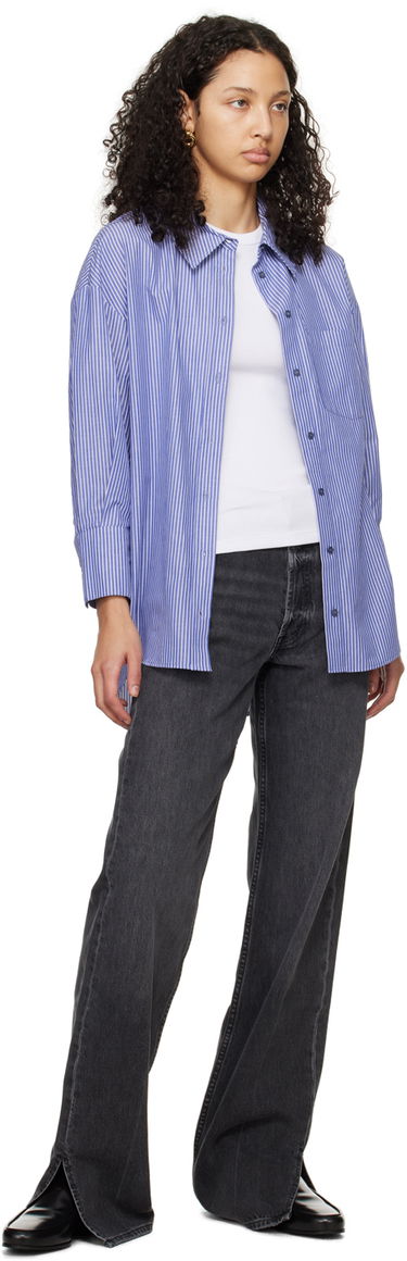Košeľa Anine Bing Striped Mika Button-Down Shirt Modrá | A-07-3006-404, 3