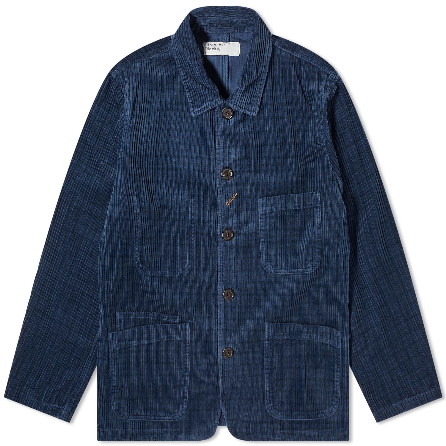 Bunda Universal Works Houndstooth Cord Bakers Chore Jacket, Size Small Modrá | P2917-NVY, 1