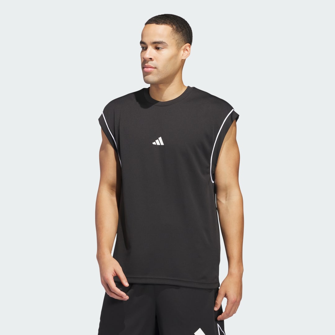 Tielko adidas Performance Sleeveless Basketball Tank Top Čierna | JN4722, 0