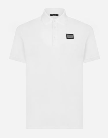 Polo tričko Dolce & Gabbana Cotton Piqué Polo-shirt With Branded Tag Biela | G8PL4TG7F2HW0800, 0