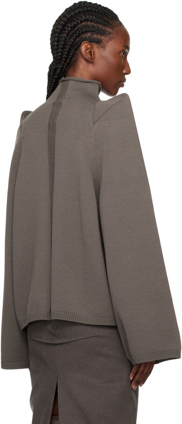 Sveter Rick Owens Concordians Con Ribbed Knit Structured Shoulder Turtleneck Šedá | RO02E4657 KWVLH, 2