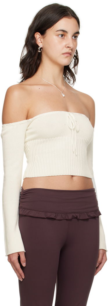Sveter GUIZIO Guizio Bayberi Off-Shoulder Sweater Biela | F23615S020, 1
